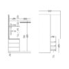 NAIA Wardrobe with 1 Dliding Door, 1 Door & 3 Drawers in Jackson Hickory Oak - Image 12