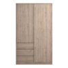 NAIA Wardrobe with 1 Dliding Door, 1 Door & 3 Drawers in Jackson Hickory Oak - Image 2