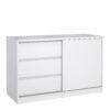 NAIA Storage Unit with 1 Sliding Door & 3 Drawers in White High Gloss
