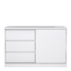 NAIA Storage Unit with 1 Sliding Door & 3 Drawers in White High Gloss - Image 2