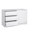 NAIA Storage Unit with 1 Sliding Door & 3 Drawers in White High Gloss - Image 5