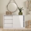 NAIA Storage Unit with 1 Sliding Door & 3 Drawers in White High Gloss - Image 6