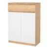 NAIA Shoe Cabinet with 2 Doors 1 Drawer in Jackson Hickory Oak & White - Image 2