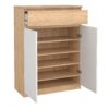 NAIA Shoe Cabinet with 2 Doors 1 Drawer in Jackson Hickory Oak & White - Image 5