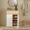 NAIA Shoe Cabinet with 2 Doors 1 Drawer in Jackson Hickory Oak & White - Image 7