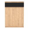 NAIA Shoe Cabinet with 2 Doors 1 Drawer in Jackson Hickory Oak & Black - Image 2