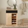 NAIA Shoe Cabinet with 2 Doors 1 Drawer in Jackson Hickory Oak & Black - Image 7