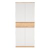 NAIA Shoe Cabinet with 4 Doors 1 Drawer in Jackson Hickory Oak & White