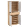 NAIA Shoe Cabinet with 4 Doors 1 Drawer in Jackson Hickory Oak & White - Image 5