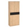 NAIA Shoe Cabinet with 4 Doors 1 Drawer in Jackson Hickory Oak & Black - Image 2