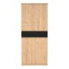 NAIA Shoe Cabinet with 4 Doors 1 Drawer in Jackson Hickory Oak & Black - Image 3