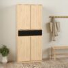 NAIA Shoe Cabinet with 4 Doors 1 Drawer in Jackson Hickory Oak & Black - Image 7