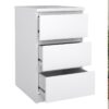 NAIA Package inc. Bedside 3 Drawers, Chest of 5 Drawers, Wardrobe 2 Doors 1 Drawer in White High Gloss - Image 9