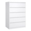 NAIA Package inc. Bedside 3 Drawers, Chest of 5 Drawers, Wardrobe 2 Doors 1 Drawer in White High Gloss - Image 7