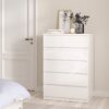 NAIA Package inc. Bedside 3 Drawers, Chest of 5 Drawers, Wardrobe 2 Doors 1 Drawer in White High Gloss - Image 5