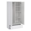 NAIA Package inc. Bedside 3 Drawers, Chest of 5 Drawers, Wardrobe 2 Doors 1 Drawer in White High Gloss - Image 3