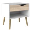 OSLO Package inc. Bedside 1 Drawer, Chest of 5 Drawers (2+3) & Wardrobe 2 Doors 2 Drawers in White & Oak - Image 2
