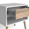 OSLO Set of 2 Bedside with 1 Drawer in White & Oak - Image 7