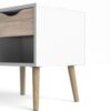 OSLO Set of 2 Bedside with 1 Drawer in White & Oak - Image 6