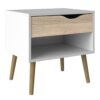 OSLO Set of 2 Bedside with 1 Drawer in White & Oak - Image 2