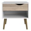 OSLO Set of 2 Bedside with 1 Drawer in White & Oak - Image 3