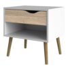OSLO Set of 2 Bedside with 1 Drawer in White & Oak - Image 4