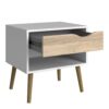 OSLO Set of 2 Bedside with 1 Drawer in White & Oak - Image 5