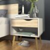 OSLO Set of 2 Bedside with 1 Drawer in White & Oak - Image 12