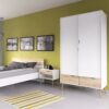 OSLO Set of 2 Bedside with 1 Drawer in White & Oak - Image 13