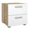 PEPE Package inc. Bedside 2 Drawers, Chest of 4 Drawers & Wardrobe 2 Doors in Oak & White High Gloss - Image 2