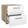 PEPE Package inc. Bedside 2 Drawers, Chest of 4 Drawers & Wardrobe 2 Doors in Oak & White High Gloss - Image 3