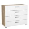 PEPE Package inc. Bedside 2 Drawers, Chest of 4 Drawers & Wardrobe 2 Doors in Oak & White High Gloss - Image 6