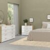 PEPE Package inc. Bedside 2 Drawers, Chest of 4 Drawers & Wardrobe 2 Doors in Oak & White High Gloss - Image 8
