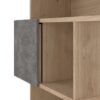 MAZE Asymmetrical Bookcase with 3 Doors in Jackson Hickory & Concrete - Image 6