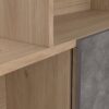MAZE Asymmetrical Bookcase with 3 Doors in Jackson Hickory & Concrete - Image 7