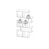 MAZE Asymmetrical Bookcase with 3 Doors in Jackson Hickory & White High Gloss - Image 12