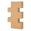 MAZE Asymmetrical Bookcase with 3 Doors in Jackson Hickory & White High Gloss - Image 4