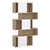 MAZE Asymmetrical Bookcase with 3 Doors in Jackson Hickory & White High Gloss - Image 6