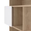 MAZE Asymmetrical Bookcase with 3 Doors in Jackson Hickory & White High Gloss - Image 8