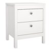 MADRID Package inc. Bedside Table with 2 Drawers, Chest 3+2 Drawers and Wardrobe with 2 Doors in White - Image 2