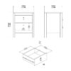 MADRID Package inc. Bedside Table with 2 Drawers, Chest 3+2 Drawers and Wardrobe with 2 Doors in White - Image 5