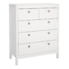 MADRID Package inc. Bedside Table with 2 Drawers, Chest 3+2 Drawers and Wardrobe with 2 Doors in White - Image 6