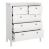 MADRID Package inc. Bedside Table with 2 Drawers, Chest 3+2 Drawers and Wardrobe with 2 Doors in White - Image 7