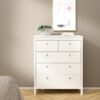 MADRID Package inc. Bedside Table with 2 Drawers, Chest 3+2 Drawers and Wardrobe with 2 Doors in White - Image 8