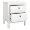 MADRID Package inc. Bedside Table with 2 Drawers, Chest 3+2 Drawers & Wardrobe with 3 Doors in White - Image 3