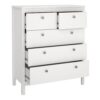 MADRID Package inc. Bedside Table with 2 Drawers, Chest 3+2 Drawers & Wardrobe with 3 Doors in White - Image 7