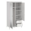 MADRID Wardrobe with 1 Door 1 Mirror Door and 2 Drawers in White - Image 5