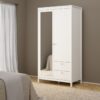 MADRID Wardrobe with 1 Door 1 Mirror Door and 2 Drawers in White - Image 7