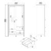MADRID Wardrobe with 1 Door 1 Mirror Door and 2 Drawers in Matt Black - Image 10