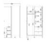 MADRID Wardrobe with 1 Door 1 Mirror Door and 2 Drawers in Matt Black - Image 11